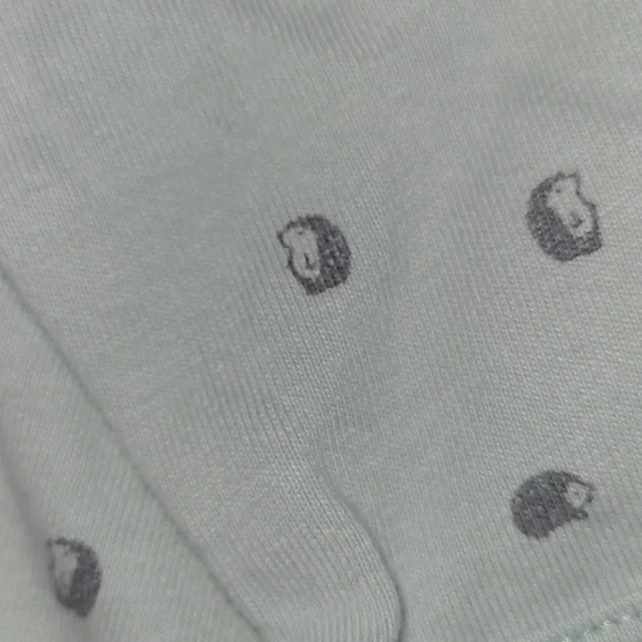 2/$5 Light Mint Footed Baby One-Piece with Footies Featuring Hedgehogs - Picture 3 of 6